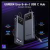 Концентратор UGREEN CM888 Uno 6-в-1 USB-C HUB з HDMI 4K@60Hz, PD100W, USB3.2 10Gbps, адаптер-розгалужувач для MacBook / ноутбука – Space Gray